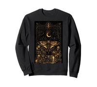 Luna Moth Moon Phases Witchy Pastel Goth sobre Negro Sudadera
