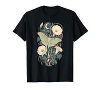 Luna Moth Moonflower Arte botánico Celestial Camiseta
