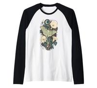 Luna Moth Moonflower Arte botánico Celestial Camiseta Manga Raglan