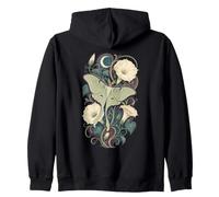 Luna Moth Moonflower Arte botánico Celestial Sudadera con Capucha