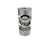 Luna Moth Noche Despliega Grunge Collage Vaso térmico de acero inoxidable de doble pared