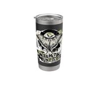 Luna Moth Noche Despliega Grunge Collage Vaso térmico de acero inoxidable de doble pared