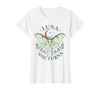 Luna Nocturna Polilla Celestial Luna Noche Insecto Camiseta gráfica económica, Mujer, Blanco, S