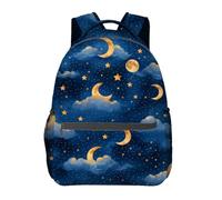 Luna Nube Estrella Celestial Cielo Nocturno Mochila Del Ordenador Gran Capacidad Mochila Ligera Mochilas Deportivas Para Colegio Vuelta Al Cole Mujer 29X40Cm