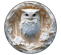 Luna Owl Puzzle 3D Bird Puzzles White Owls Art Puzzles Estética Único Hogar Desafiante Para (Blanco 3, 20,2 x 20,2 cm)