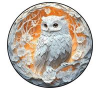 Luna Owl Puzzle 3D Bird Puzzles White Owls Art Puzzles Estética Único Hogar Desafiante Para (Blanco4, 20,2 x 20,2 cm)