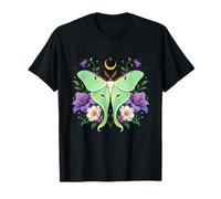 Luna, Polilla, Luna Creciente, Bruja, Magia Floral Camiseta