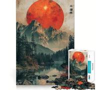 Luna Roja sobre el Valle Rompecabezas para Adultos 1000 Rompecabezas Fortalece la Memoria Alivia la Ansiedad Borde Suave Sorpresa Cálida (38x26cm)