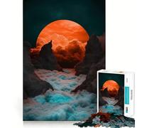 Luna Roja sobre Las Montañas, Rompecabezas de 1000 Piezas para Adultos, Regalos, Desafío Mental, Juguete Fácil, Ocio, Corte Preciso, (38x52cm)