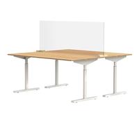 Luna separadora para mesas y escritorios, incl. 2 pies de acoplamiento en forma de T, H x A 590 x 1600 mm