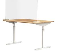 Luna separadora para mesas y escritorios, incl. 2 pies de acoplamiento en forma de T, H x A 590 x 1200 mm