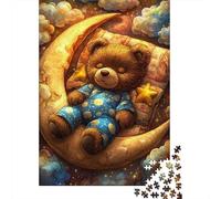 Luna Sueño Puzzle de 1000 Piezas Oso Nube Noche Puzzle para Adultos Relajación Decoración Hogar 38x26cm/1000pcs