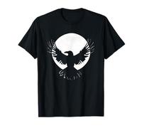 Luna Y Cuervo Bosque Oscuro Noche Cuervo Místico Escena Gótica Camiseta