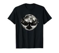 Luna Y Cuervo Noche Celestial Noche Mística Sombras Cuervo Camiseta