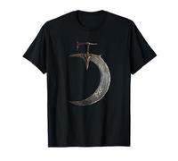 Luna Y Espada Vintage 60s Lunar Fantasía Hoja Noche Escena Camiseta
