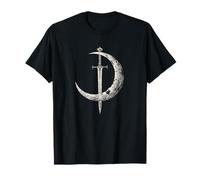 Luna y Espada Vintage 60s Mystic Blade Lunar Art Graphic Camiseta