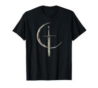 Luna Y Espada Vintage 60s Noche Cósmica Retro Escena Mágica Camiseta