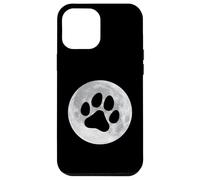 Luna y perro gato huella silueta mascota amantes Carcasa para iPhone 12 Pro Max