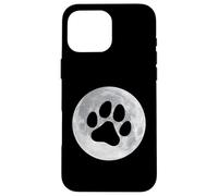 Luna y perro gato huella silueta mascota amantes Carcasa para iPhone 16 Pro Max