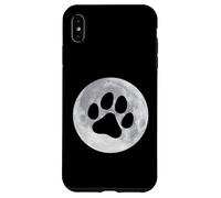 Luna y perro gato huella silueta mascota amantes Carcasa para iPhone XS Max