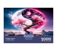 Luna Yin y Yang 1000 Piezas Puzzle Clásico Sueño místico de Sakura Paquete De Puzzle, Cartón Premium - Hit Entre Los Mayores, Regalo De Inauguración, Diversión En Casa O Fiestas 70x50cm/1000pcs