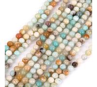 Lunaanda 180 perlas naturales de amazonita, perlas redondas sueltas para hacer pulseras, collares, joyas, manualidades, decoración (90)