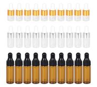 Lunaanda Piezas Frascos Cuentagotas, 10 x 5ml+10 x 3ml+10 x 1ml Mini Botellas Cristal Vacíos con Pipetas Recargables Contenedores para Perfume Aceite Esencial Aromaterapia Cosmética Laboratorio