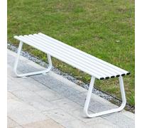 LUNAIZHUO Banco de Jardín Resistente a la Intemperie, Banco de Patio Exterior Sin Respaldo, Silla Larga de Metal Colorida para Patios, Parques, Lugares Pintorescos, Calles(White)