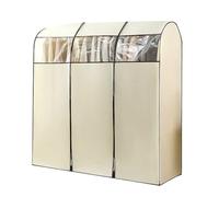 LUNAIZHUO Burro Ropa Funda con Cremallera Totalmente Cerrada, con Ventana Transparente, Bolsas Ropa, para Armario con Perchas(Beige,100x50x180cm/39x20x71in)