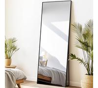 LunaMirror Espejos de cuerpo completo para dormitorio, sala de estar y entrada, marco rectangular negro, 147 x 44 cm