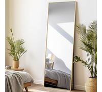 LunaMirror - Espejos de cuerpo entero de pie, espejo de piso de cuerpo completo con marco dorado rectangular, para pared, para dormitorio, sala de estar y entrada, 161x52 cm