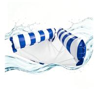 Lunaobrik Aufblasbarer Pool Sessel - 2-In-1 Tragbare Gestreifte Aufblasbare Hängematte | Schwimmende Wasser-Loungesessel | für Wasser Meer See Fluss drinnen draußen Camping Urlaub