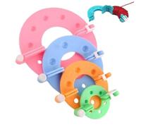 Lunaobrik Bobinadoras de bolas de tejido - Kit de herramientas para manualidades de ganchillo para tejer DIY de 4 Uds.,Kit multifuncional para hacer pompones para sombreros, bufandas, cojines y más
