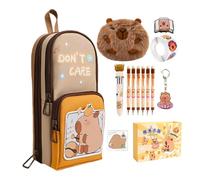Lunaobrik Capybara - Juego de papelería grande con pegatinas y llavero, diseño de Capybara, ideal para la oficina, para niños y niñas