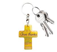 Lunaobrik Colgante de bolsillo religioso | Llavero de escritor cristiano | Colgante inspirador - Para mujeres hombres pastores oración coche escuela iglesia equipaje bautizo cumpleaños, Dile gracias