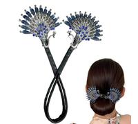 Lunaobrik Fabricante de pan de pelo elegante, moldeador de moño de pelo de aleación | Mujer elegante cabello perezoso rizado Bun Maker Twist - Madre novia mujer joyería damas horquilla pantalla angel