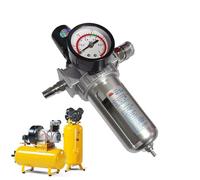 Lunaobrik Filtro regulador para aire comprimido - Separador de agua compresor con manómetro - Filtro separador para mecánica automotriz, pintura en aerosol y arenado