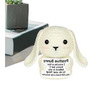 Lunaobrik Gehäkeltes Stofftier, Weißes Häschen-Stofftier, Weiches, Bequemes, Süßes Stofftier, Gestricktes Spielzeug, Häkeltiere, Tragbares Design Für Geburtstag, Weihnachten, Halloween, Ostern