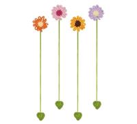 Lunaobrik Häkelbuchzeichen,4 Stück Häkeln Deko Set | Ästhetische Lustige Lesezeichen - Für Kinder Erwachsene Schule Büro Zuhause Haus Schreibtisch Geschenk