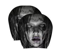 Lunaobrik Halloween Headrest Cover, 2-Piece Scary Face Car Seat Decoration