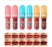 Lunaobrik Juego de brillo de labios - Lápiz labial líquido de 4,7 ml x 6 uds. - Pintalabios para aumentar el volumen, juego de maquillaje no pegajoso y duradero para fechas de viaje Boda