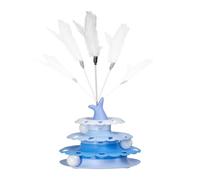 Lunaobrik Juguetes de Pelota de Gato, Juguetes para Gatos de Interior | Mesa giratoria para Mascotas de autosuficiencia con Teaser - Torre de balón de Juguete interactiva para perseguir