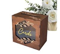 Lunaobrik Kartenbox für die Hochzeit | Rustikale Holzdekoration mit einem Acrylfenster | Umschlagbox für Hochzeiten,für Outdoor Garten Bauernhof Berge Feiertage Frühling Sommer Geburtstag