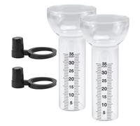 Lunaobrik Medidor de lluvia 2 vasos de repuesto de transparente | Medidor de lluvia profesional para valla de jardín, hogar, granja, patio, porche, patio trasero