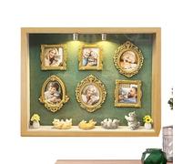 Lunaobrik Mini Picture Frames | Miniature Figurines Photo Album | Museum Silhouette Box,for Family Friends Men Women Home Indoor Office Study Activities