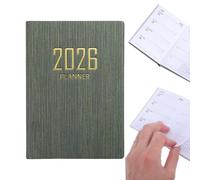 Lunaobrik Pequeña agenda 2026 - Agenda versión inglesa A7 - Planificador de 365 días versión en inglés, para planificación de objetivos, notas, escuela, universidad, negocios, trabajo