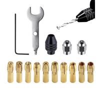 Lunaobrik Porta brocas de taladro | Recambios sin llave 0,5-3,2 mm - 15 piezas Juego Collet cambio rápido, para taladrar, fresar, tornear, grabar trabajos de metal, taller industrial mecánico