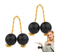 Lunaobrik Rhythm African Shaker, African Rattle Shaker - Kashaka Musical Instrument Rattle Ball | 2 pares de bola rítmica de huevo de música abs, doble agitador de calabaza para principiantes