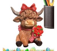 Lunaobrik Vaches En Résine | Figurine En Résin Décorative Romantique | Statuette Bovine Mignonne Déco D'Intérieur | Pour Lui Elle Petit Ami Petite AMIE Mari Femme Chambre Salon Bureau Table