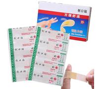 Lunaobrik Vendas para heridas impermeables, cintas adhesivas, tiras de distribución de pegamento, 50/100 cuentan pegatinas de vestir transpirables para una protección cómoda, pequeños cortes y